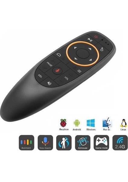 G10 Akıllı Sesli Uzaktan Kumanda 2.4g USB Alıcılı Mini Kablosuz Akıllı Uzaktan Kumanda Android Tv