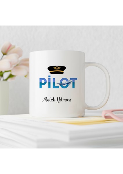 Pilot Tasarımlı Kişiye Özel Kupa Bardak