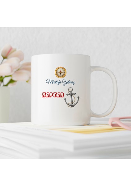 Kaptan Tasarımlı Kişiye Özel Kupa Bardak