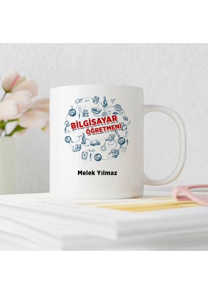 Bilgisayar Öğretmeni Tasarımlı Kişiye Özel Kupa Bardak