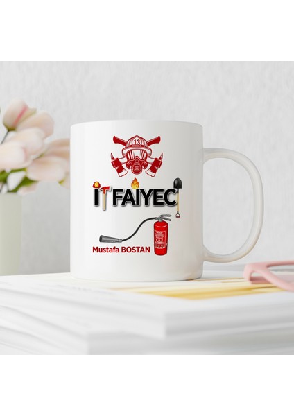 Itfaiyeci Tasarımlı Kişiye Özel Kupa Bardak