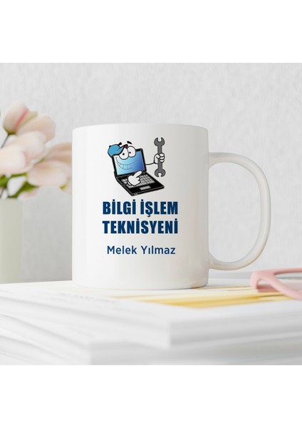 Bilgisyar Teknisyeni Tasarımlı Kişiye Özel Kupa Bardak