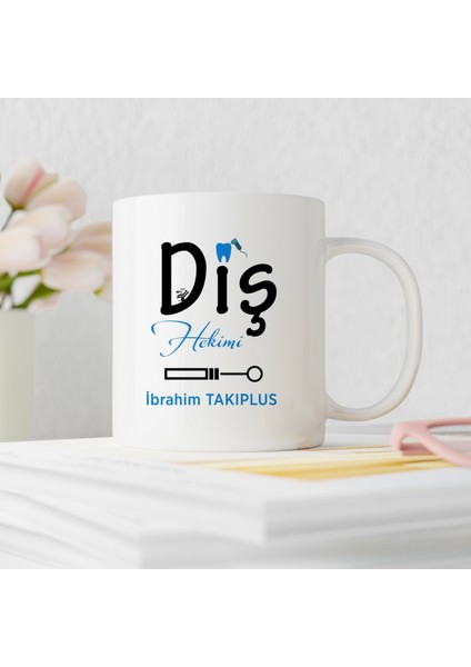 Diş Hekimi Tasarımlı Kişiye Özel Kupa Bardak