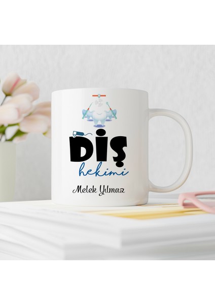 Diş Hekimi Tasarımlı Kişiye Özel Kupa Bardak