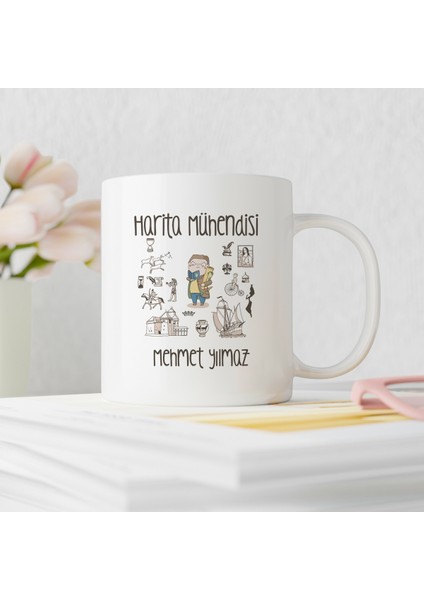 Harita Mühendisi Tasarımlı Kişiye Özel Kupa Bardak