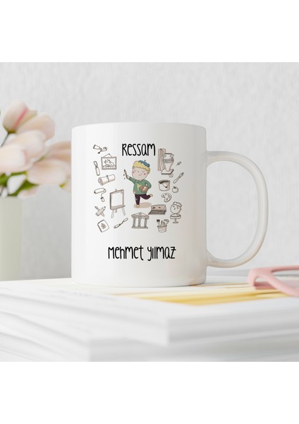 Ressam Tasarımlı Kişiye Özel Kupa Bardak