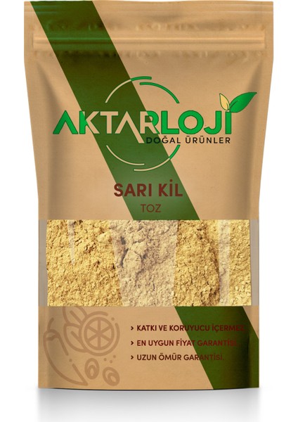 Cilt ve Yüz Maskesi Için Toz Sarı Kil 500 gr