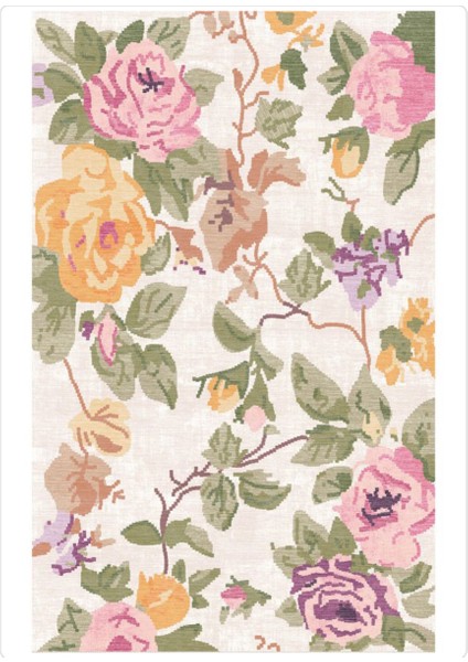 Yeşil Çicek Kaymaz Tabanlı Yıkanabilir Halı Kilim Yolluk Yeşi Pembe fiyatları