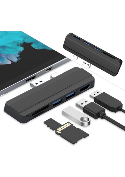5 In 1 USB Hub Adaptörü Tf Kart Okuyucu Yüzey Pro 3 (Yurt Dışından)