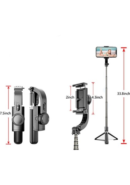 L08 3 Eksenli Telefon ve Kamera Sabitleyici Gimbal