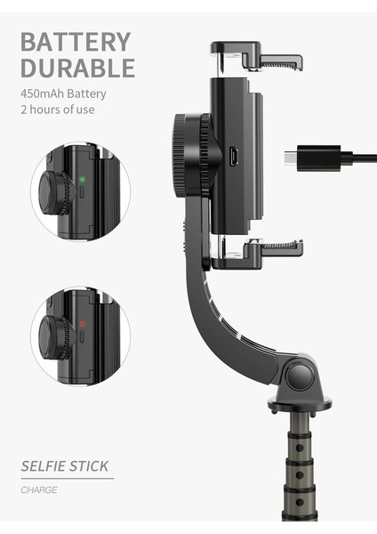 L08 3 Eksenli Telefon ve Kamera Sabitleyici Gimbal indirimleri