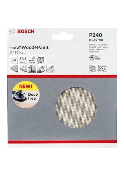 M480 Ağ Zımpara 150 mm 240 Kum 5'li