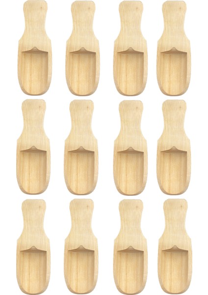 12 Adet Ahşap Mini Baharat Kaşığı Küreği