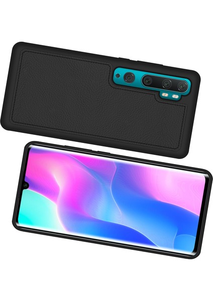 Xiaomi Mi Note 10 Kılıf Proda Deri Kapak Siyah