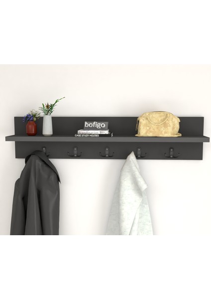 Portmanto Duvar Askılığı Elbise Askılığı Antrasit 80 cm