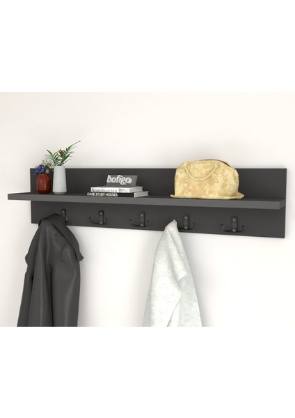 Portmanto Duvar Askılığı Elbise Askılığı Antrasit 80 cm