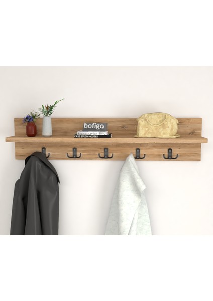 Portmanto Duvar Askılığı Elbise Askılığı Çam 80 cm