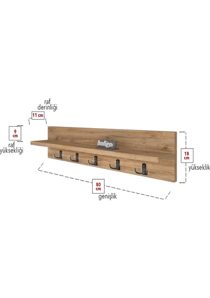 Portmanto Duvar Askılığı Elbise Askılığı Çam 80 cm fırsatları