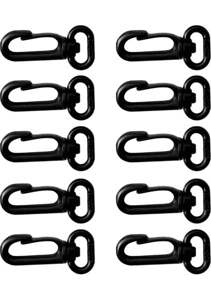 10X 12MM Dayanıklı Döner Kanca - Siyah (Yurt Dışından)