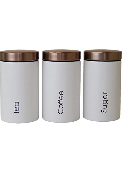 3 Adet Çay Kahve Depolama Biderleri Mutfak Ofis Kuru Somunlar Uzay Tasarrufu Beyaz (Yurt Dışından)