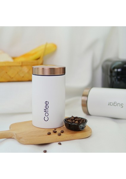 3 Adet Çay Kahve Depolama Biderleri Mutfak Ofis Kuru Somunlar Uzay Tasarrufu Beyaz (Yurt Dışından) indirimleri