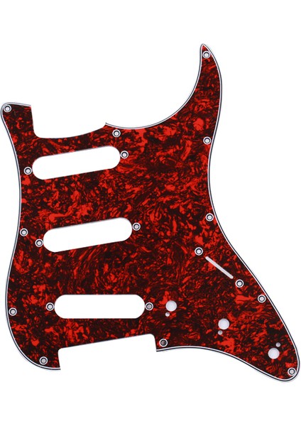 Kırmızı Kaplumbağa Kabuğu Pickguard Pvc 3 Kat 11 Delik Gitar Sss Aksesuarları Için (Yurt Dışından)