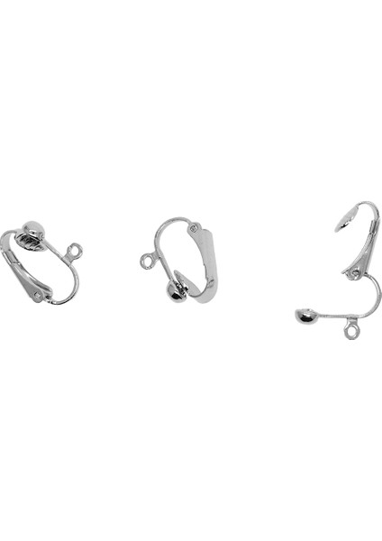 12 Adet Pirinç Dönüştürülmüş Küpe Loop Bulma Klips Küpe Gümüş (Yurt Dışından)