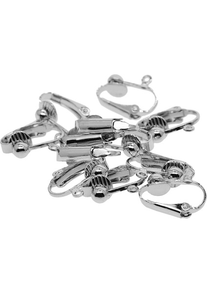 12 Adet Pirinç Dönüştürülmüş Küpe Loop Bulma Klips Küpe Gümüş (Yurt Dışından)