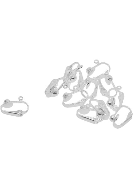 12 Adet 16X14MM Pirinç Dönüştürülmüş Küpe Loop Küpe Üzerinde Klip Bulma Silverwhite (Yurt Dışından)