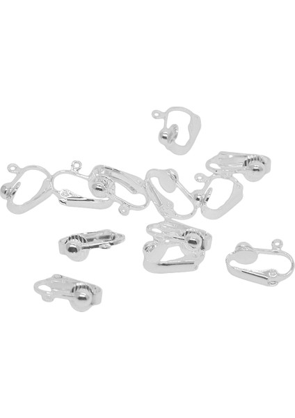 12 Adet 16X14MM Pirinç Dönüştürülmüş Küpe Loop Küpe Üzerinde Klip Bulma Silverwhite (Yurt Dışından)