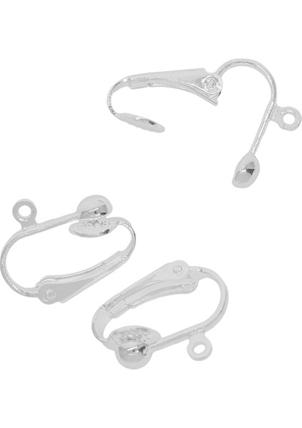12 Adet 16X14MM Pirinç Dönüştürülmüş Küpe Loop Küpe Üzerinde Klip Bulma Silverwhite (Yurt Dışından)
