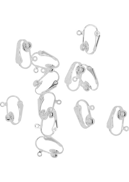 12 Adet 16X14MM Pirinç Dönüştürülmüş Küpe Loop Küpe Üzerinde Klip Bulma Silverwhite (Yurt Dışından)