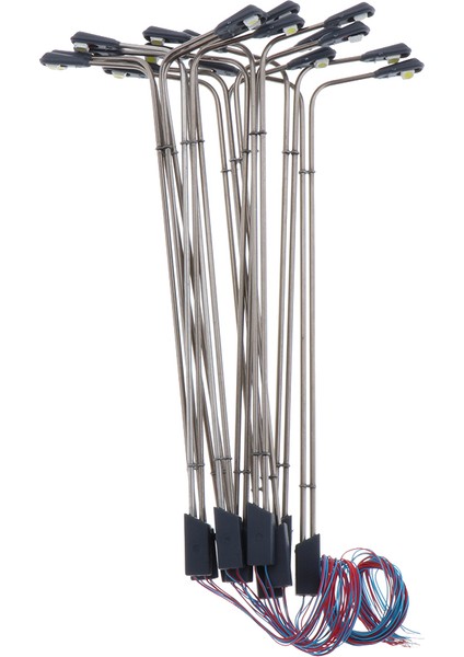 10 Paket Model Demiryolu Tren Lambası Post Sokak Işıkları LED Ho Oo Ölçekli Modeller 1:75 (Yurt Dışından)