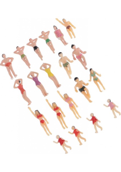 20 Adet 1:50 O Ölçekli Insanlar Karışık Şekiller Plaj Şekil Minyatür Model Kaynağı fırsatları