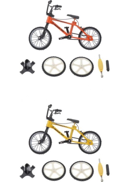 Mini Parmak Bmx Çocuklar Çocuk Oyuncak Masası Dekor Yaratıcı Turuncu + Sarı (Yurt Dışından)