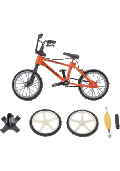 Mini Parmak Bmx Çocuklar Çocuk Oyuncak Masası Dekor Yaratıcı Turuncu + Sarı (Yurt Dışından)