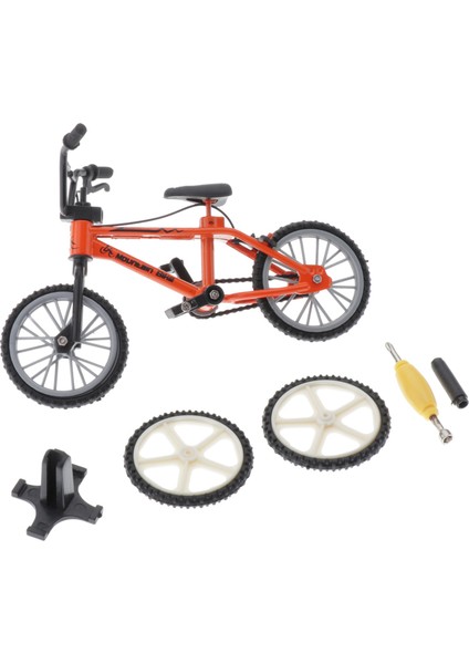 Mini Parmak Bmx Çocuklar Çocuk Oyuncak Masası Dekor Yaratıcı Turuncu + Sarı (Yurt Dışından)