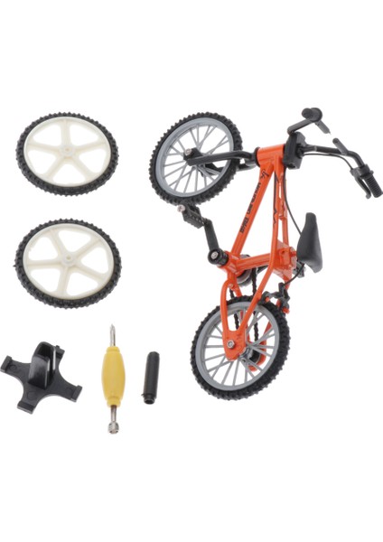 Mini Parmak Bmx Çocuklar Çocuk Oyuncak Masası Dekor Yaratıcı Turuncu + Sarı (Yurt Dışından)