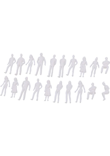 20 Adet 1/50 Ölçekli Boyasız Model Insanlar Mimari Figür Minyatür (Yurt Dışından)