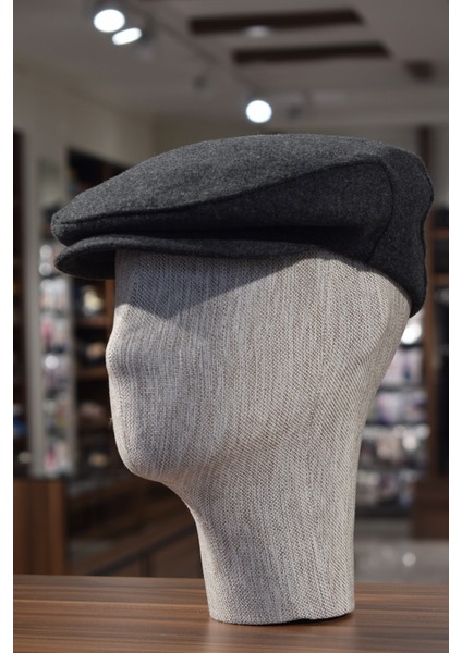 London Füme Kasket Kaşe Kışlık Kumaş Şapka
