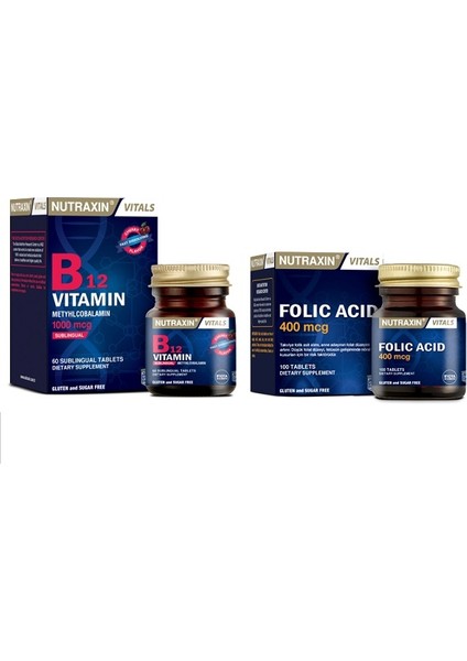 400 Mcg Folic Acid + Vitamin B12 1000 Mcg 60 Tablet