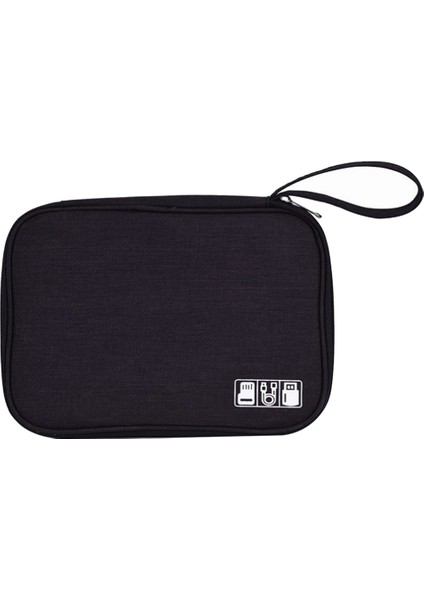 Taşınabilir Elektronik Kablo Organizatör Çanta USB Şarj Saklama Kılıfları Siyah (Yurt Dışından)