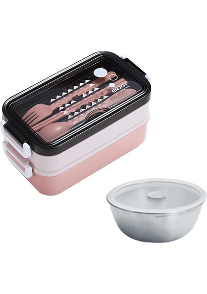 Bento Box Öğle Yemeği Kutuları Çorba Kasesi ile Mutfak Eşyaları ile Gıda Depolama Pembe Çorba Kasesi (Yurt Dışından)
