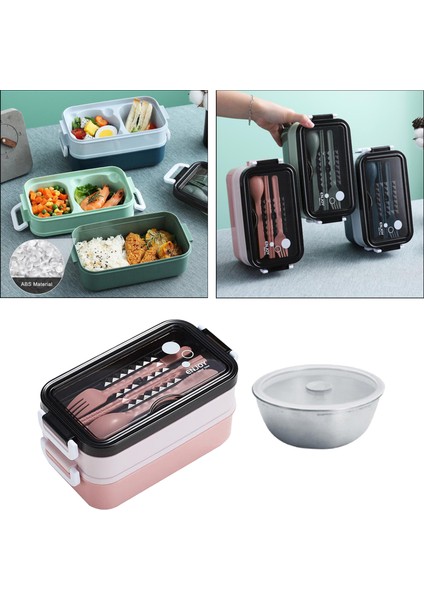 Bento Box Öğle Yemeği Kutuları Çorba Kasesi ile Mutfak Eşyaları ile Gıda Depolama Pembe Çorba Kasesi (Yurt Dışından)