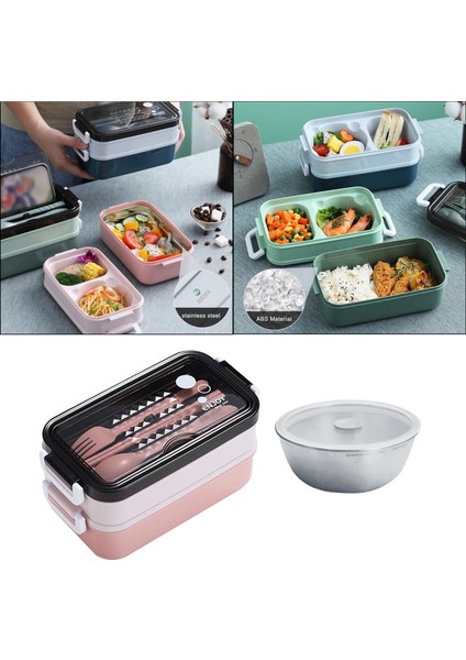Bento Box Öğle Yemeği Kutuları Çorba Kasesi ile Mutfak Eşyaları ile Gıda Depolama Pembe Çorba Kasesi (Yurt Dışından)