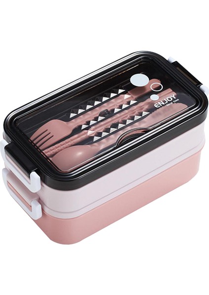 Çatal Bıçak Kaşık Takımlı Yemek Saklama Kabı - Pembe (Yurt Dışından)