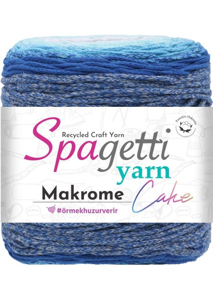 Spagettiyarn Makrome Cake Akuamarin