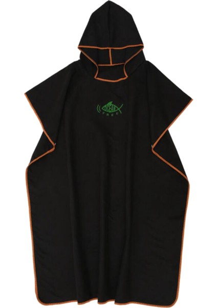 Sörf Panço Hızlı Kuruyan Değişen Robe Sörfçü Havlu Kapüşonlu Cape Black (Yurt Dışından) fiyatları