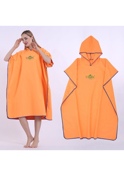 Sörf Panço Hızlı Kuruyan Değişen Robe Sörfçü Havlusu Kapüşonlu Cape Orange (Yurt Dışından) modelleri