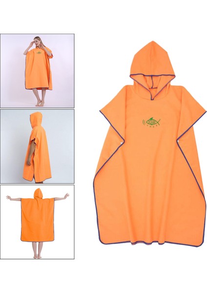 Sörf Panço Hızlı Kuruyan Değişen Robe Sörfçü Havlusu Kapüşonlu Cape Orange (Yurt Dışından) fırsatları